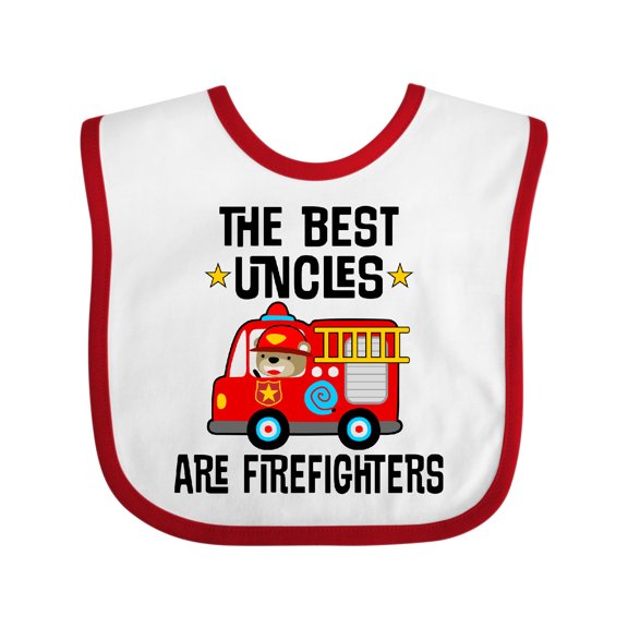 Inktastic Best Uncles Are Firefighters Boys or Girls Baby Bib
