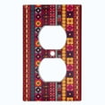 thumbnail image 2 of Metal Light Switch Plate Cover Ethnic Aztec Tribal Art Pattern Burgundy SFR061, 2 of 13