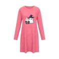 thumbnail image 6 of Women's Halloween Cute Print Lounge Dress Long Sleeve Crew Neck Casual Sleepwear Nightgown, 6 of 6