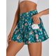 thumbnail image 3 of Pantalones cortos BMJL para mujer, atléticos, para correr, verano, azul, floral, XS, 3 of 6