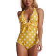 thumbnail image 3 of Traje de baño de una pieza con escote en V profundo, traje de baño de una pieza con cuello halter, traje de baño sin espalda, características de vanguardia, 3 of 6
