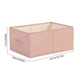thumbnail image 3 of Cotton Blend Folding Storage Bin, 1 Pack Large Storage Basket, Washable, Clothing Storage Bin with Handle, Closet Organizer for Storage Sweater,Sheets, 16.14x9.45x6.69in(Pink), 3 of 6