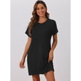 thumbnail image 2 of DARING DIVA Women's Short Sleeve Nightgown Lounge Nightshirt S Black, 2 of 6