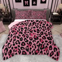 Homewish Cheetah Print Full Size Comforter Sets 3-Piece for Female Men Adults,Jungle Animal Leopard Bedding Comforter Set,Woodland Wildlife Lightweight Bedding Sets,Ultra Soft Home Decor,Reversible
