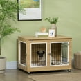 thumbnail image 2 of PawHut Caisse pour Animaux Table d'Appoint pour Usage Intérieur avec Coussin Portes Doubles, 2 of 10