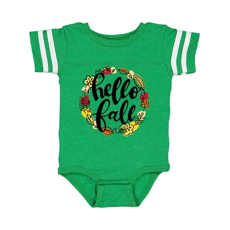 

Inktastic Hello Fall with Leaf Wreath Gift Baby Boy or Baby Girl Bodysuit
