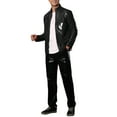 thumbnail image 2 of INSPIRE CHIC Metallic Jackets for Men's Shiny Party Nightclub Zipper PU Jacket, 2 of 4