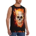 thumbnail image 2 of Bingfone Satanic Skull Pattern Men's Tank Tops Workout Sleeveless Tee Shirts Running Beach Tanks for Men-3X-Large, 2 of 8