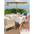 thumbnail image 5 of Outdoor Tablecloth with Umbrella Hole for Patio/Picnic/Party/Camping, Blue Red Flowers Waterproof Table Cloth Rectangle Table Cover Washable, Elegant Spring Floral Butterfly Rustic (60"x 120"), 5 of 8