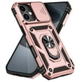 thumbnail image 2 of ELEHOLD Rugged Case for iPhone 17 Heavy Duty Case with Slide Camera Lens Cover 360° Rotation Ring Holder Kickstand Magnetic Shockproof Protective Case for iPhone 17,Rosegold, 2 of 9