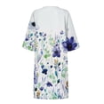 thumbnail image 4 of Robes pour Femmes 2024 Été Ample Décontracté Coton Lin Manches Courtes Col Rond Robe Manches Courtes Col Rond Robe 50 % de Réduction!, 4 of 5