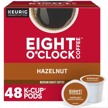 Eight O'Clock Hazelnut Coffee, 48 K-Cup Pods, Medium Roast