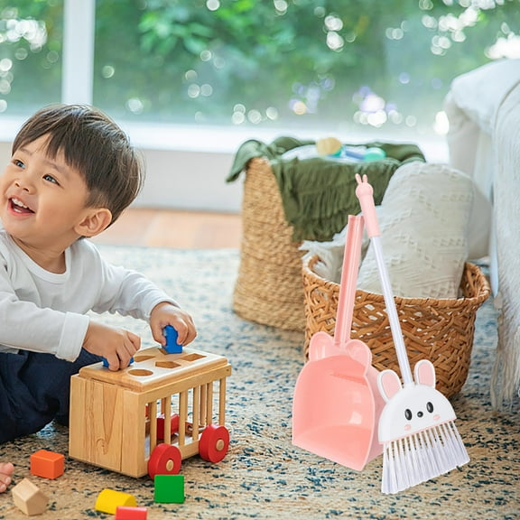 Raindrops Toddlers Broom Set for House Cleaning Plastic Child-friendly Design 1 Set
