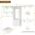 thumbnail image 7 of 96" Closet System with 2 Wooden Drawers, 4-8ft Walk-in Closet Organizer System with 4 Hanging Rods,for Bedroom,Living Room,Garment Rack,White, 7 of 7