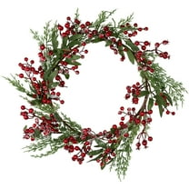 Northlight Real Touch™️ Frosted Berries and Pine Artificial Christmas Wreath - 18" - Unlit