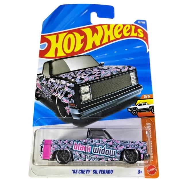 Vehículo de juguete Hot Wheels '83 Chevy Silverado Black Widow 1:64