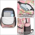 thumbnail image 4 of Pioneer Flower Floral Print Pattern 17" School Backpacks for Teens,Waterproof Oxford Fabric,S-Shape Padded Straps for School,Travel,Hiking,Camping, 4 of 5