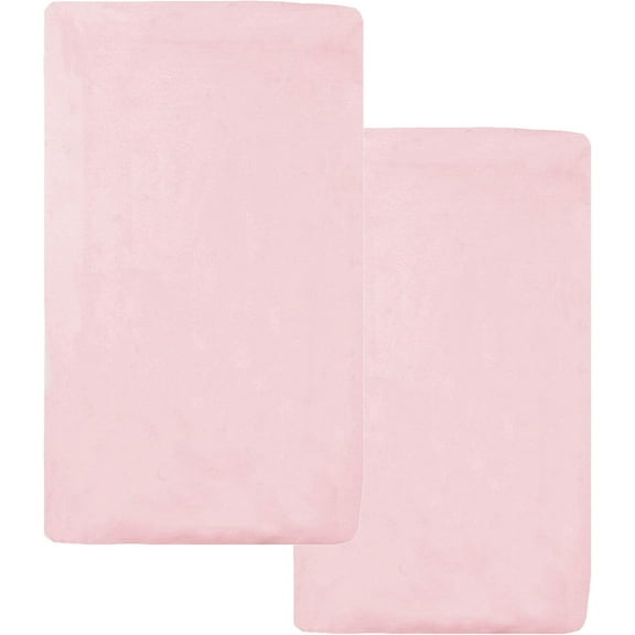 GDDPOD-2 Pack 100% Natural Cotton Fitted Cradle/Bassinet Sheets 36" x 18" - Soft, Breathable & Hypoallergenic Bed Sheets, Pink, Neutral for Boys & Girls