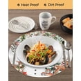 thumbnail image 3 of 15 Inch Round Placemats Set of 4, Grey Christmas Non Slip Heat Insulation PP Table Mats, Snowman Xmas Tree Elk Poinsettia Eucalyptus Washable Place Mats for Kitchen Dining Party Table Decor, 3 of 7