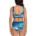 thumbnail image 3 of Wukai Mountain Cottage In Snow Women's Bikini Set Two Piece,wimsuit High Waisted V Neck Twist Front Adjustable Spaghetti Straps Bathing Suit-Small, 3 of 7