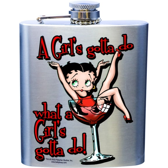 Spoontiques Hip Flask, 7 Ounce, Betty Boop