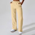 thumbnail image 2 of Stamzod Sweat Pants for Womens Solid Color Elastic Waist Straight Sweatpants with Pocket Casual Pants for Women Khaki XXL, 2 of 5