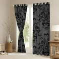thumbnail image 3 of jejeloiu Gothic Damask Floral Black Out Curtains,Bohemian Exotic Style Curtains Pack of 2 (42x63 Each),Halloween Spooky Castle Bedroom Curtains For Adult,Ultra Soft Home Decor, 3 of 6