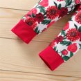 thumbnail image 4 of Ketyyh-chn99 Toddler Girl Clothes,Solid Color 3PCS Long Sleeves Ruffle Top+ Floral Pant +Floral Headband Red,100, 4 of 5