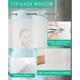 thumbnail image 4 of No Hook Shower Curtain with Snap-in Liner, Aqua Jellyfish Waterproof Fabric Bathroom Curtains, Coastal Nautical Ocean Shells Seaweed Bath Curtains & Mesh Top Window 66"x72", 4 of 6