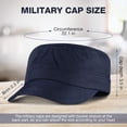 thumbnail image 2 of 6 piezas de gorra estilo militar, gorra de cadete, gorra básica del ejército, gorra vintage ajustable de sarga de algodón, gorras planas para hombres y mujeres, 2 of 6