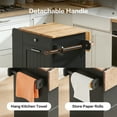 thumbnail image 6 of Kitchen Island, Island Table for Kitchen, Kitchen Carts on Wheels with Storage, Hidden Tilt Out Trash Cabinet, 6 of 7