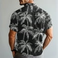 thumbnail image 4 of Yiaimeir Men's Short Sleeve Tropical Leaf Print Button-Down Shirt Casual Hawaiian Beachwear for Summer Parties，Size M-3XL, 4 of 5