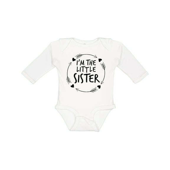 Inktastic I'm the Little Sister Girls Long Sleeve Baby Bodysuit