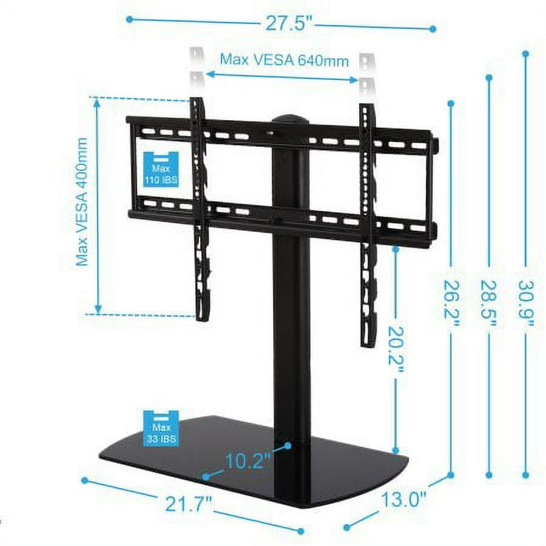 Swivel Tab letop TV Stand with Mount for 32 to 65 inch Samsung TCL Vizio LED LCD Flat screen TV TT107002GB