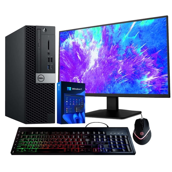 Restored Dell Optiplex 7070 Desktop Computer Hexa Core Intel i7 (3.4GHz) 16GB DDR4 RAM 500GB SSD Solid State Windows 11 Professional 22in LCD Monitor Home or Office PC (Refurbished)