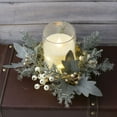 thumbnail image 4 of Christmas Candle Wreath Centerpiece Cedar and Red Berry Wreath Small Christmas Wreaths for Table Small Xmas Wreath for Pillars Window Chair Wall Decor, 4 of 6
