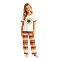 thumbnail image 2 of Halloween Family Matching Pajamas Short Sleeve Black Cat Print Top Geometric Pattern Long Pants Family Sleepwear Set, 2 of 6