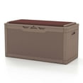 thumbnail image 4 of Patiowell 100 Gallon Resin Deck Box with cushion, Large Outdoor Storage Box with Padlock for Patio Furniture,Brown, 4 of 8