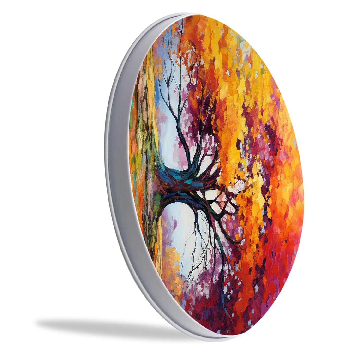 Decorative Stove Burner Covers 4 Pcs Metal Round Stove Burner Covers 8Inch And 10Inch for Home Decor Cooktop Decorative ,Autumn Forest Fall Orange Leaves print