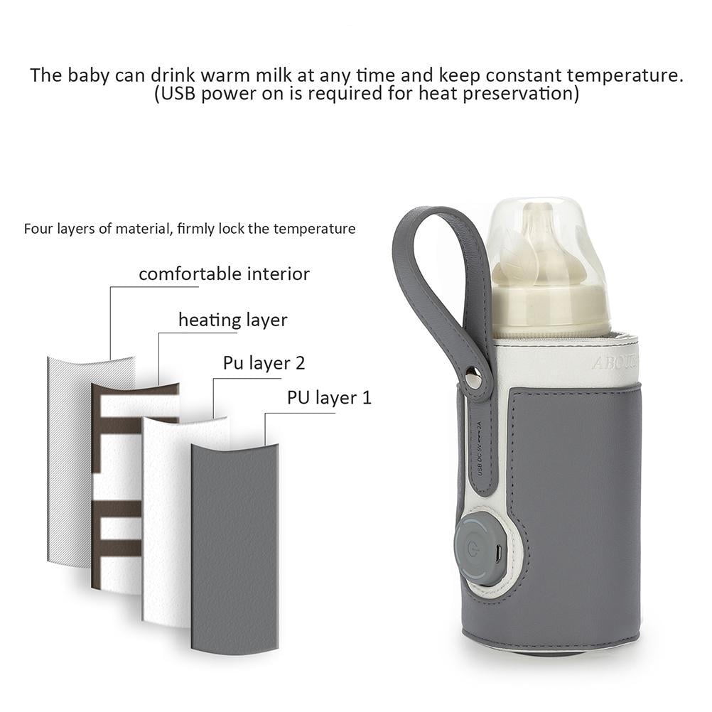 SQLEA Bottle Warmer Bag 3 Temperature Adjustable Portable Baby Bottle Warmer for Home and on the Go