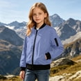 thumbnail image 4 of SDNall Girls Classic Full-Zip Coat, Water Resistant Windproof Contrast Casual Everyday Outerwear, Fall Winter School Outdoor Play Daily Coats for Girls 5-16 Years, 4 of 9