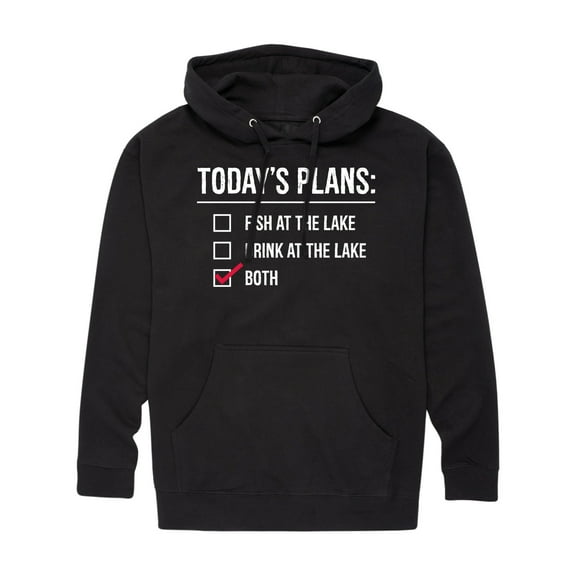 Instant Message - Todays Lake Plans - Men's Pullover Hooded Fleece Sweatshirt