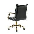 thumbnail image 4 of 14 Karat Home Swivel Office Task Chair with Tufted Back and Arms, Modern Vegan Leather Height-Adjustable Office Room Furniture, Black, 4 of 10