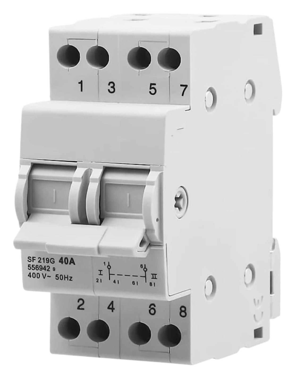 MPXBM SF 219G Transfer Switch 40A 3Positions I-0-II Din Rail Modular Changeover Switch 1Pcs