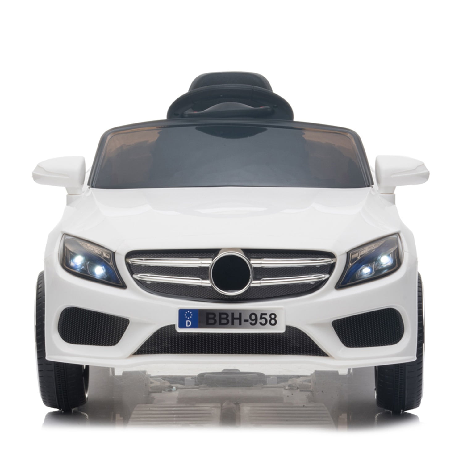 CIPACHO 12V Kids Ride On Electric Car for Kids with Parent Remote Control, Adjustable Speed, Safety Belt, Music&Lights, Ride on Toys for Toddler 1-3 Years, White