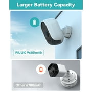 WUUK Add-on Outdoor Wireless Security Camera, WUUK Base Station Required, 2K WiFi Outdoor Camera for Home Security, Battery Powered Wireless Camera, Compatible with Google & Alexa
