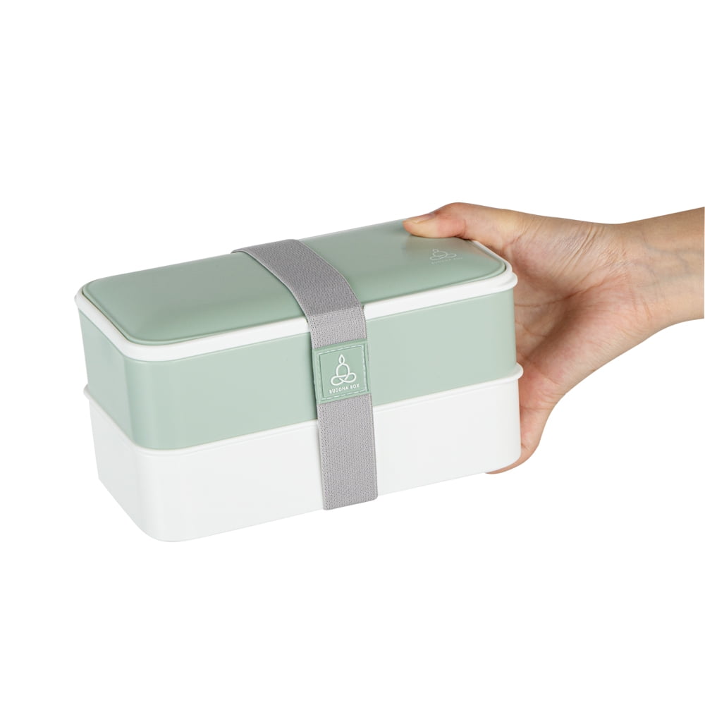 Bento Tek 41 oz Gray and White Buddha Box All-in-One Lunch Box