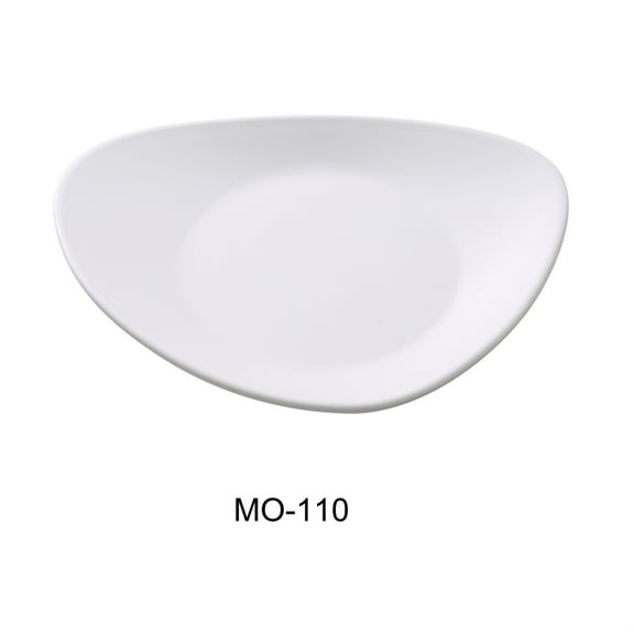 Yanco MO-110 10.5 in. Moderne Melamine Triangle Plate, White - Pack of 24