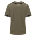thumbnail image 7 of Hurxie Plain Blank Baseball Jerseys for Men Women Adult Hip Hop Hipster Button Down Shirts Sports Uniforms Outfits Army Green,L, 7 of 7