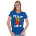 thumbnail image 3 of Funny Feelin Salty Fries Food Pun Womens Slim Fit Graphic Tee Brisco Brands S, 3 of 5